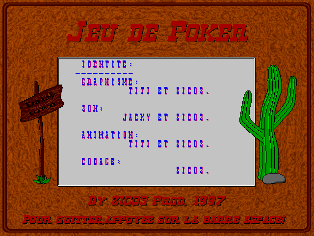 Jeu de Poker [Falcon030] atari screenshot